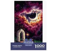 Pixel Art Moonlit Arch 3D Paper Puzzle Game 70x50cm/1000pcs, - Educational And Stress-relief, Creative And Decoration Gift, Ideal for Adults