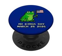 Pixel Art No Kings Day Frog American Flag 2026 PopSockets Adhesive PopGrip