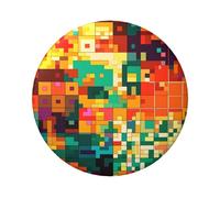 Pixel Art Pattern Button Pins 5 Pcs, 2.4 Inch Round Button Badges Metal Personalized Picture Photo Pin Buttons Kit For Craft Supplies Christmas Diy Party Projects