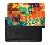 Pixel Art Pattern Passport Holder ID Card Protector Case Holder Travel Pack Unisex-adult Waterproof Passport