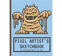 Pixel Artist's Sketchbook: Pixel Art Graph paper | Drawing Blank Notebook | 1/3 Squares Grid Paper Note | Mud Monster | Gift For Pixel Artist, Boys & Girls Gamers, Game Developers