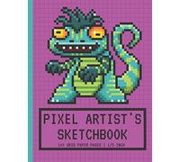 Pixel Artist's Sketchbook: Pixel Art Graph paper | Drawing Blank Notebook | 1/5 Squares Grid Paper Note | Lizard Monster | Gift For Pixel Artist, Boys & Girls Gamers, Game Developers