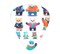 Pixel Bear Riot Printed pick set - 12 pieces, thin, medium and thick guitar picks, suitable for guitar, bass, electric guitar and ukulele