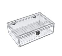 Pixel Cartel Clear Acrylic Cigar Humidor Box for 15-20 (Mess Free, No Seasoning, Activation Or Maintenance) Version 2