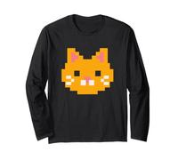 Pixel Cat 80s Video Game Halloween Costume Long Sleeve T-Shirt