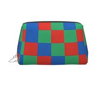 Pixel Check Multi Print Chic Travel Makeup Bag, Cute Cosmetic Pouch for Women for Purse and On-the-Go Use
