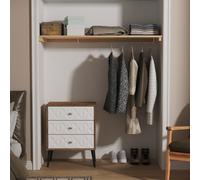 Pixel Chest of Drawers White & Vintage Oak 3 Drawers 58cm