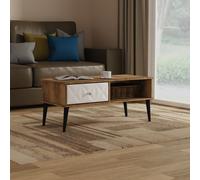 Pixel Coffee Table White & Vintage Oak 1 Shelf 1 Drawer 92cm