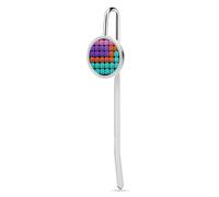 Pixel Color Happy Face Bookmark Metal Book Marks for Reading with Round Hanging Charm Reading Bookmarks Gifts Pretty and Increase Reading Interest for Women Men
