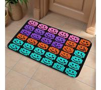 Pixel Color Happy Face Front Door Mat, Heavy Duty Bathroom Rugs Durable Welcome Mat for Outdoor Indoor, Super Absorbent Bath Rugs for Entryway Outside Patio Porch, 60x90cm