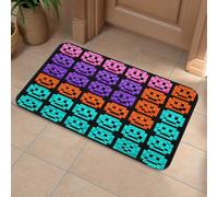 Pixel Color Happy Face Front Door Mat, Heavy Duty Bathroom Rugs Durable Welcome Mat for Outdoor Indoor, Super Absorbent Bath Rugs for Entryway Outside Patio Porch, 40x60cm