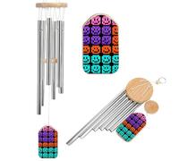 Pixel Color Happy Face Wind Chimes for Outside Memorial Wind Chime (20.5') Large Outdoor Deep Tone Windchime Unique Aluminum Windchimes for Garden Hanging Decor, Sympathy Gifts