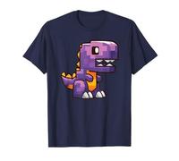 Pixel Dino - Cute Purple T-Rex Cartoon Style T-Shirt