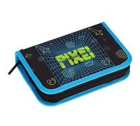 PIXEL Double Flap Pencil Case for Boys Empty Fold-Out School Pencil Case