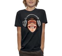 PIXEL EVOLUTION T-Shirt DJ Monkey Headphones - Child - Size 7/8 Years - Black