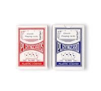 Pixel Eye Playing Cards Premium Plastic Coated One Pack Random Red or Blue Colour Durable Poker Size Deck for Card Games Casino Bridge Family Party Travel *1 Pack Random Colour Only*