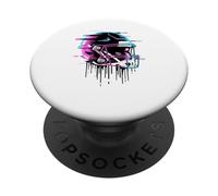 Pixel Glitch Art Helmet American Football Footballer PopSockets Adhesive PopGrip
