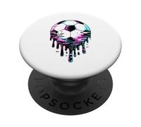 Pixel Glitch Art Soccer Ball Football PopSockets Adhesive PopGrip