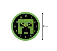 Pixel Green Minecraft Pattern Wall Silent Clock For Home Spaces And Office