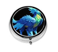 Pixel Griffin Mini Round Pill Box, can be Put into Wallet, Pocket, Light and Convenient, 3 Compartment Pill Box, Portable Pill Box,