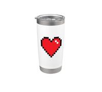 Pixel Heart 80s Love Video Game Valentine's Day Gamer Stainless Steel Insulated Tumbler