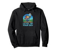 Pixel Hero Retro Graphic - Level Up Your Day Classic Gamer A Pullover Hoodie