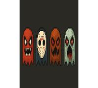 Pixel Horror Ghosts Notebook Retro Gaming Journal: Creepy scary gamer art cover great for journaling or notes