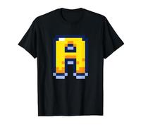 Pixel Letter A Retro 8-Bit Alphabet Initial Design Value Graphic T-Shirt, Men, Black, L