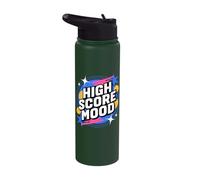 Pixel Luck Mode Retro Gamer Arcade Clover Stainless Steel Insulated Water Bottle