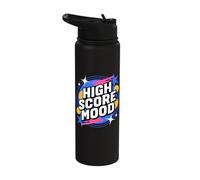 Pixel Luck Mode Retro Gamer Arcade Clover Stainless Steel Insulated Water Bottle