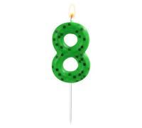 Pixel Miner Birthday Cake Candle, Cake Toppers Green Number Birthday Candles Dynamite Birthday Candles TNT Themed Birthday Candles for Party Decoration Supplies (8)