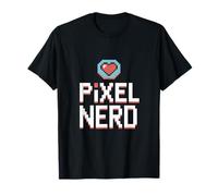 Pixel Nerd Pixel Heart Icon Retro Gamer Pride T-Shirt