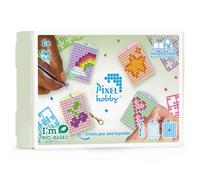 Pixel P23905 Mosaic Medallion Theme Box Cute Keyring for Children to Design Yourself, Easy Plug-in System, No Ironing or Gluing, Stones Made of Organic Plastic