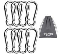 Pixel Panda 3.1 Inch Heavy Duty Gym Carabiner Load 1000lbs, 8 Pack Large Carabiner Clips 304 Stainless Steel,Carabiner for Fitness Attachment, Gym, Swing, Hammock
