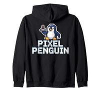 Pixel Penguin retro gaming penguin joystick for gamer Zip Hoodie