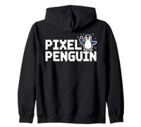 Pixel Penguin retro gaming penguin joystick for gamer Zip Hoodie