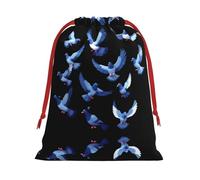 Pixel Pigeon Swarm Patterned M drawstring bag, festive packaging bag, perfect for Christmas parties