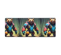 Pixel Predator Bear Prints Extra Large Mouse Pad 12x31.5in for Office, Gaming, and Learning - Durable, Comfortable, and Environmentally Friendly