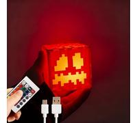 Pixel Pumpkin Night Light, 7 Color 16 Modes Rechargeable LED Lamp, USB-C Charging, Portable Ambient Light for Bedroom, Halloween Decor, Gamer Gifts A Style