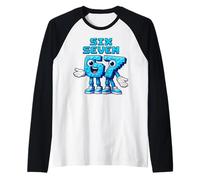 Pixel Six Seven Numbers Retro Gaming Style Raglan Baseball Tee