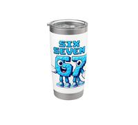 Pixel Six Seven Numbers Retro Gaming Style Stainless Steel Insulated Tumbler