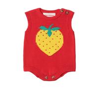 Pixel Strawberry Knitted Romper - unisex - Bobo Choses - Bodies & Sets - Red - 6 M - Kids 6 M