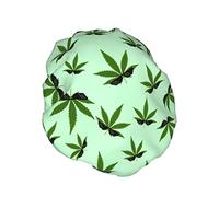 Pixel Sunglasses Weeds Shower Cap Waterproof Reusable PEVA Lining Adjustable Elasticized Hair Bath Hat for Women Ladies Spa Salon