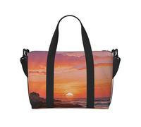 Pixel Sunset Art Travel Duffle Bag-Lightweight Carry On Weekender for Men Women, Waterproof Overnight Bag for Gym Weekend Trips