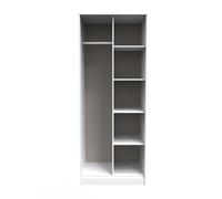 Pixel Tall Wardrobe White 5 Shelves 77cm