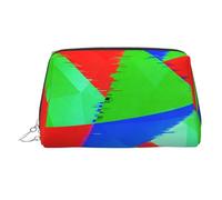 Pixel Triangle Print Portable Makeup Bag for Women,Travel Wash Bag, Can Hold Makeup Brushes and Toiletries