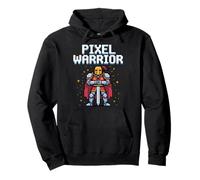Pixel Warrior - Knight Holding Sword Retro Pixel Art Pullover Hoodie
