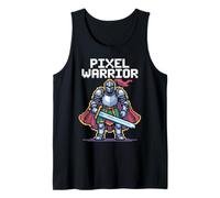 Pixel Warrior - Knight Holding Sword Retro Pixel Art Tank Top