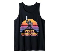 Pixel Warrior - Knight Holding Sword Retro Pixel Art Tank Top