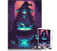 Pixel Witch Brewing Potion Adult Jigsaw Puzzles1000 Pieces Fun Brain Training Learning Game Great Unique Surprise Present Size 38x52cm